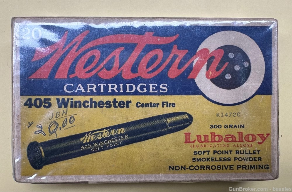 Vintage Western Cartridges 405 Winchester 16 Round Box-img-0