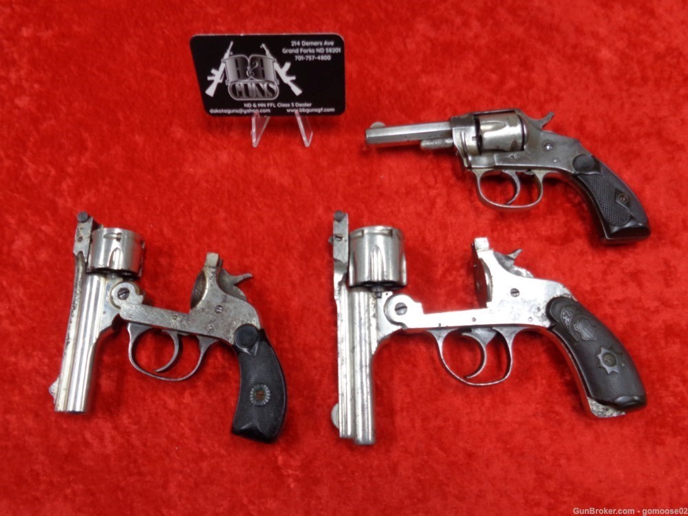 3 Revolver LOT Forehand Chicago Arms Hopkins Allen 32 S&W Nickel Top Break -img-36