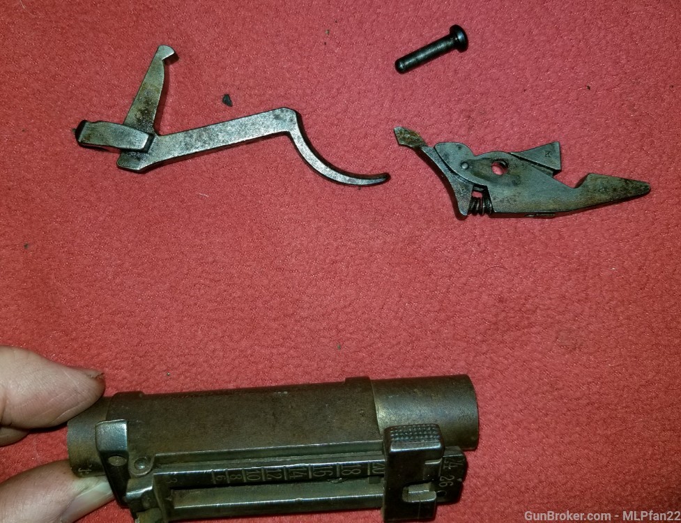 Austrian model 1895 straight pull rifle parts sight and trigger assembly-img-3
