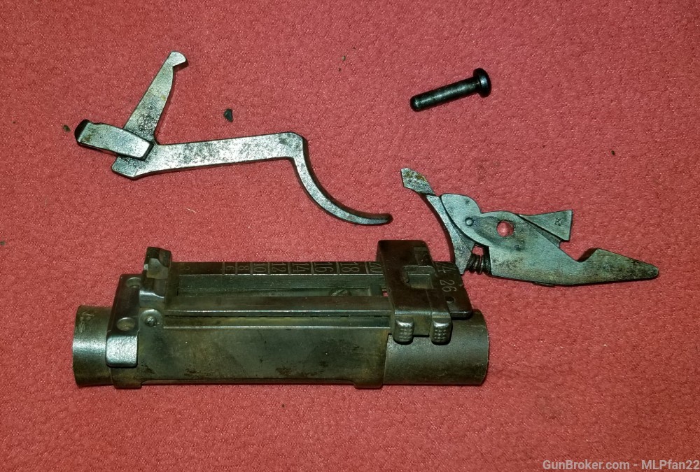 Austrian model 1895 straight pull rifle parts sight and trigger assembly-img-0
