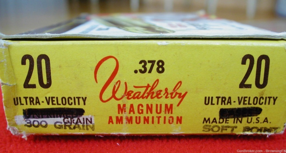 20 rounds Weatherby .378 Magnum 300 gr. RN SP Early Elephant Box-img-1
