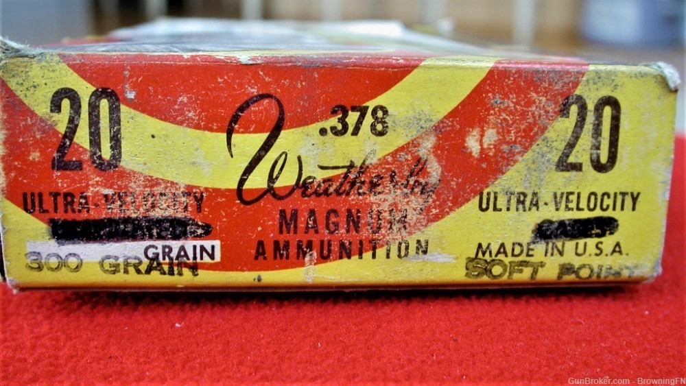 20 rounds Weatherby .378 Magnum 300 gr. RN SP Early Elephant Box-img-6