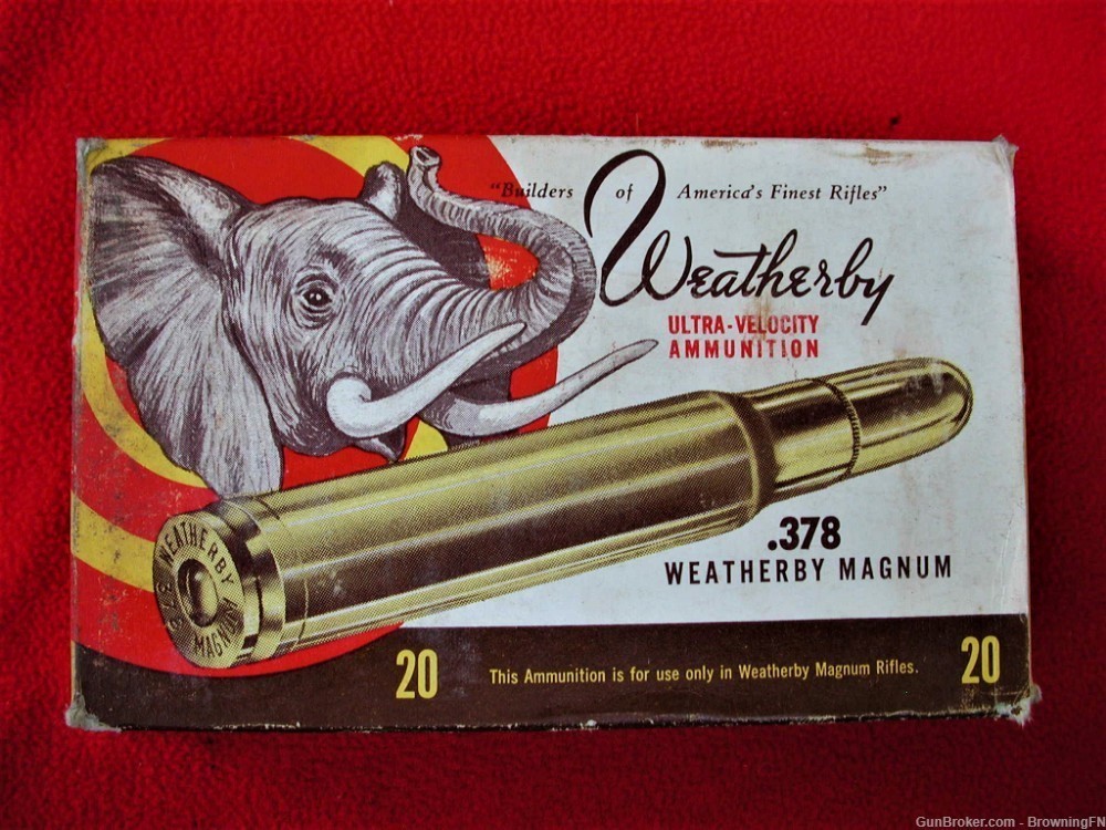 20 rounds Weatherby .378 Magnum 300 gr. RN SP Early Elephant Box-img-2