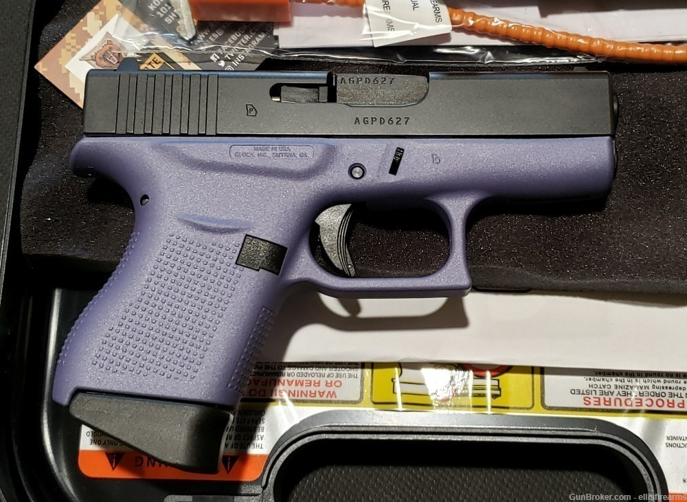 Glock 43 Crushed Orchid 3.4" 9mm 2mags Exclusive color, USA made-img-9