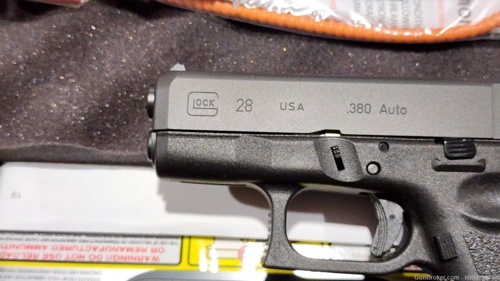 Glock 28 gen3 Black 3.46" 380auto 2-10rd mags. UI2850201. NIB-img-1