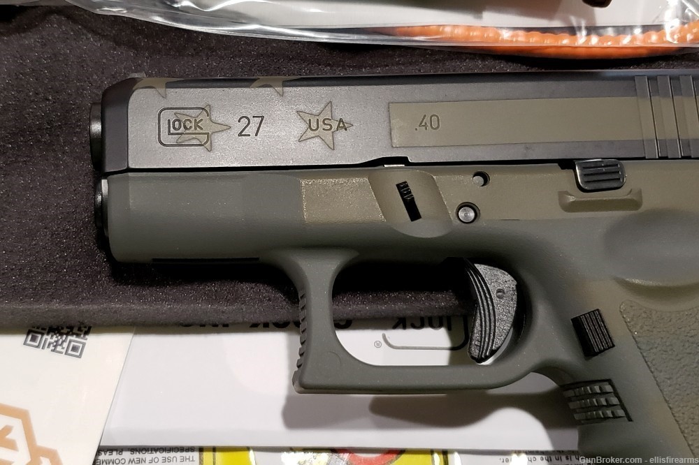 Glock 27 gen3 Green/Gray Flag Cerakote 3.43" 40s&w 2-9rd mags CA legal-img-1