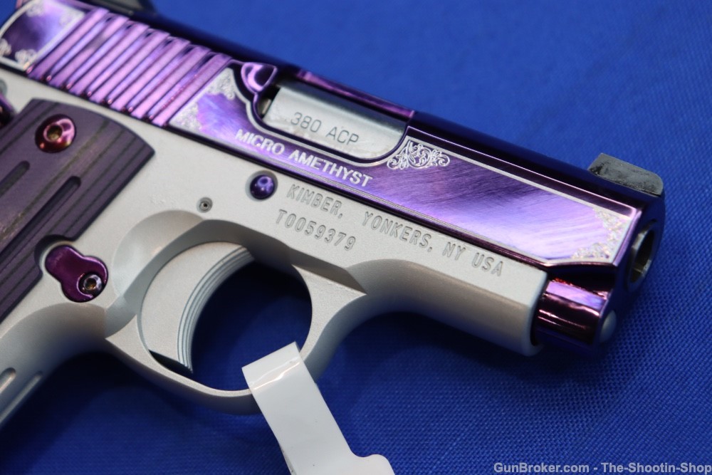 Kimber Model MICRO 380 Pistol Amethyst Purple 380ACP G10 Compact SAO PVD-img-7