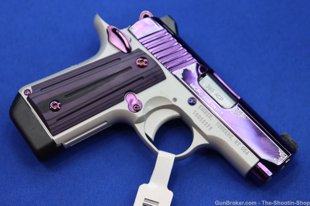 Kimber Model MICRO 380 Pistol Amethyst Purple 380ACP G10 Compact SAO PVD-img-14