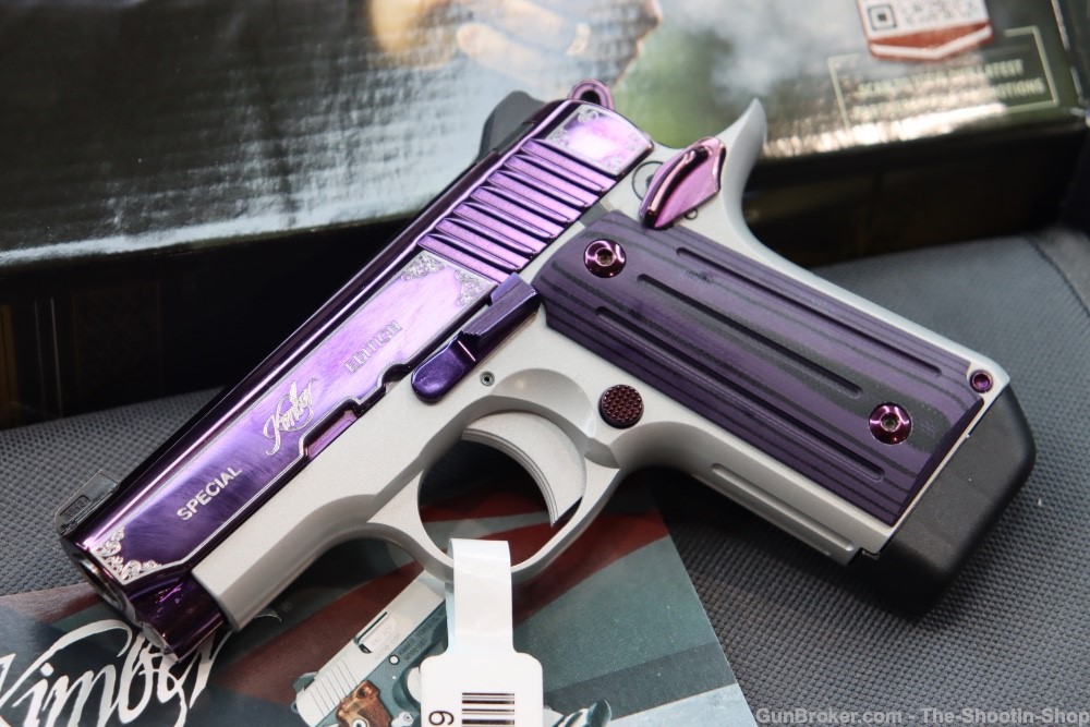 Kimber Model MICRO 380 Pistol Amethyst Purple 380ACP G10 Compact SAO PVD-img-1