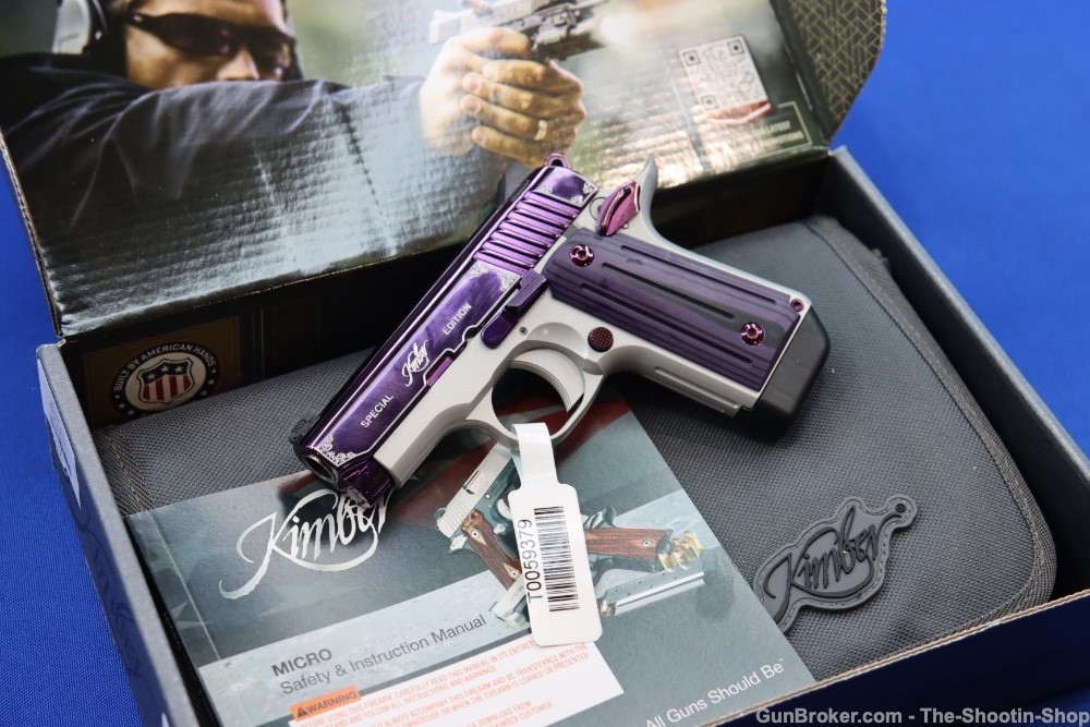 Kimber Model MICRO 380 Pistol Amethyst Purple 380ACP G10 Compact SAO PVD-img-0