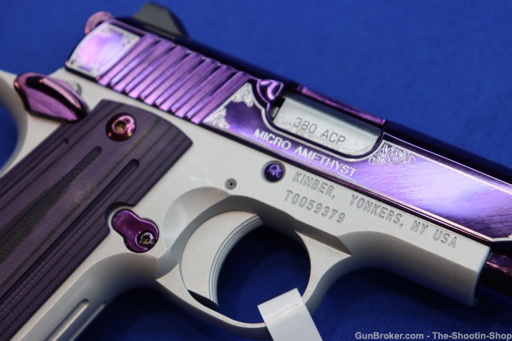 Kimber Model MICRO 380 Pistol Amethyst Purple 380ACP G10 Compact SAO PVD-img-8