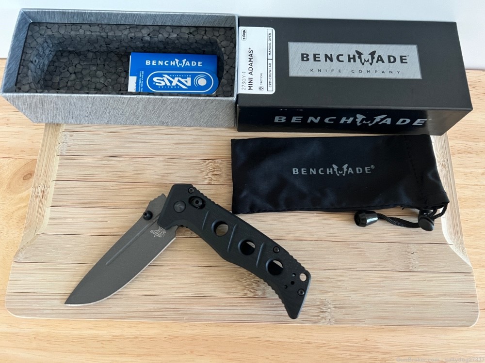 Benchmade Mini Adamas AXIS Lock Knife Black G-10 (3.3" Gray) 273GY-1-img-3