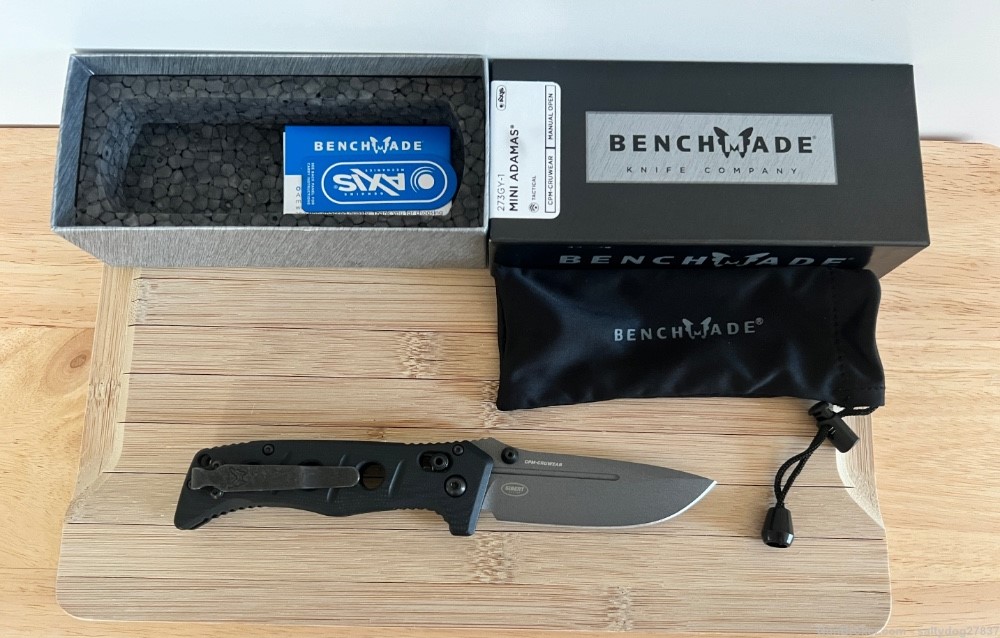 Benchmade Mini Adamas AXIS Lock Knife Black G-10 (3.3" Gray) 273GY-1-img-0