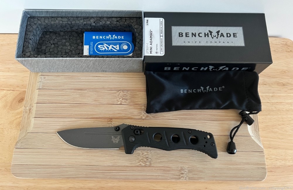 Benchmade Mini Adamas AXIS Lock Knife Black G-10 (3.3" Gray) 273GY-1-img-1