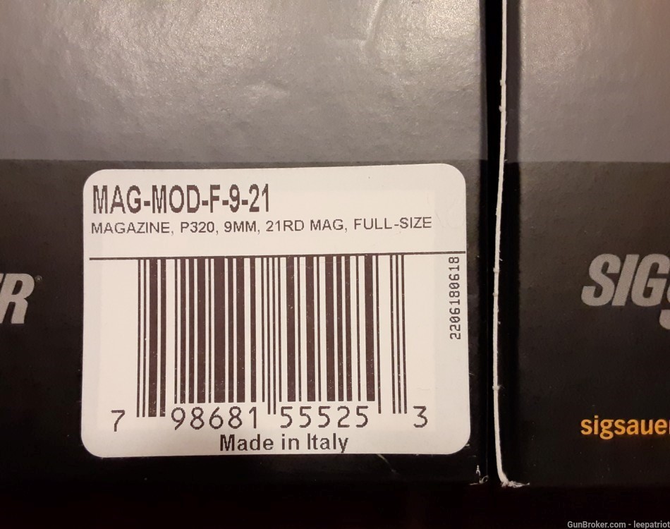 Lot Pair of Sig Sauer P320 M17 M18 21 Round Black Magazines 21rd Mag-img-2