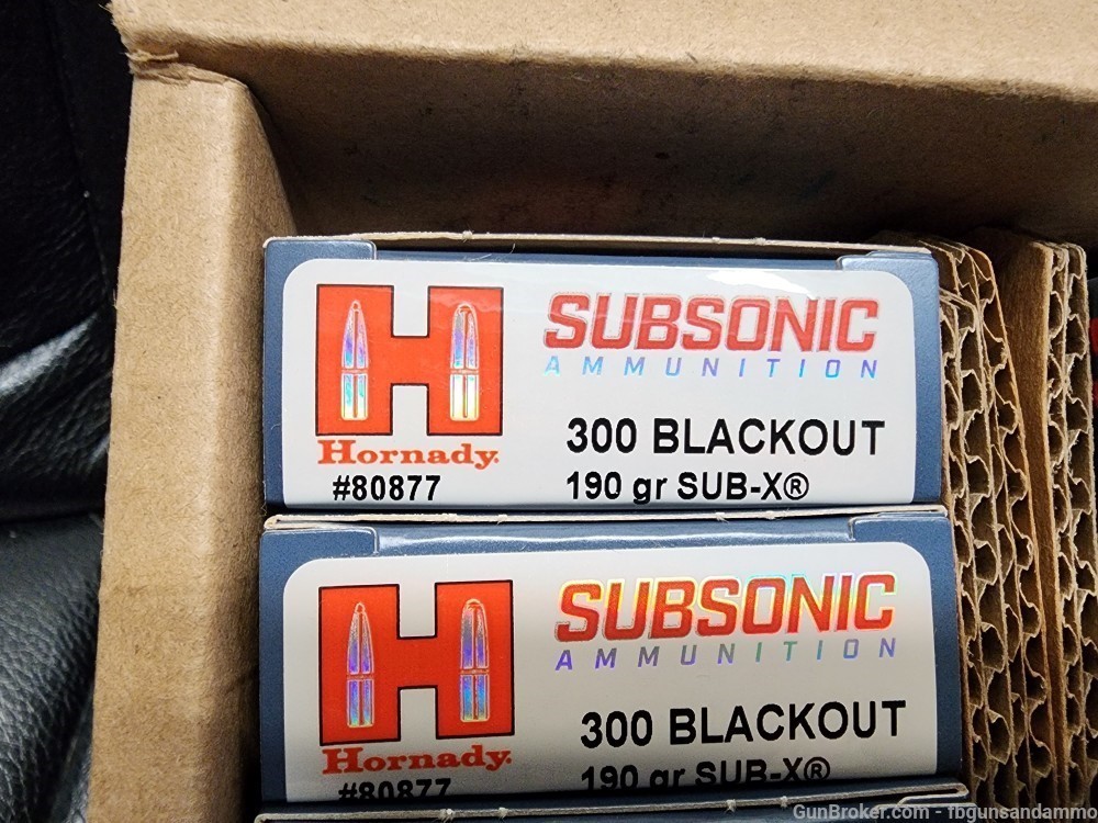 200 ROUNDS HORNADY SUBSONIC .300 BLACKOUT 190 SUB-X BLK BLACK OUT SUBX FLEX-img-2