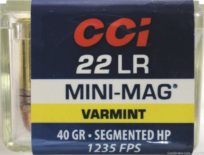 CCI Mini-Mag 22 LR 40 gr Segmented Hollow Point 100 Rd Box #36CC NEW BATCH!-img-1