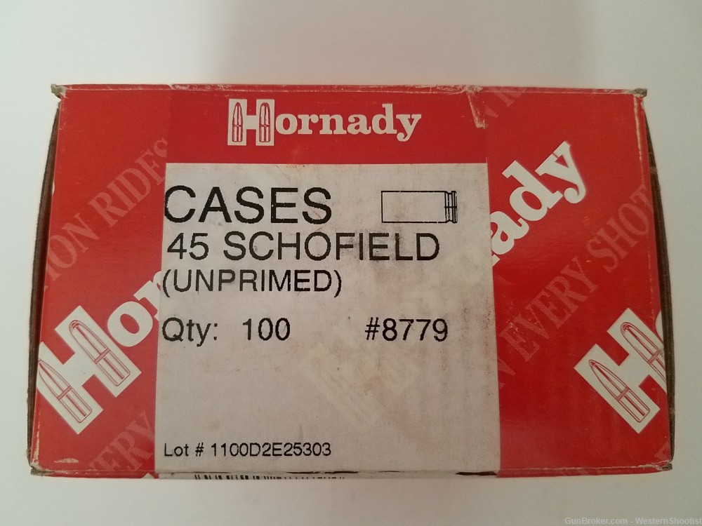 100 pieces NEW Hornady brass .45 S&W Schofield cases - No CC fee-img-1