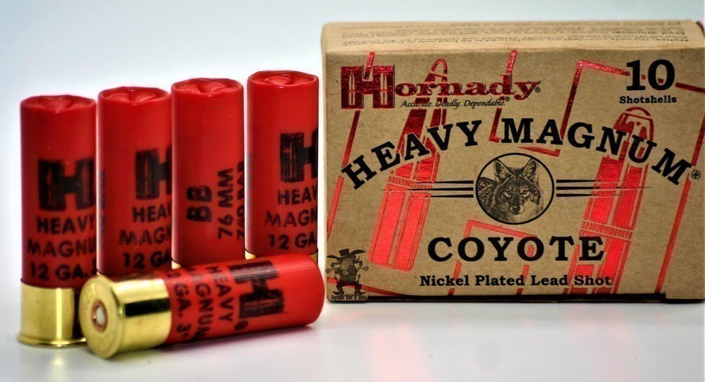 HORNADY 3" HEAVY MAGNUM 4 DRAM 12 Gauge BB COYOTE NICKEL PLATED LEAD 10rds-img-0