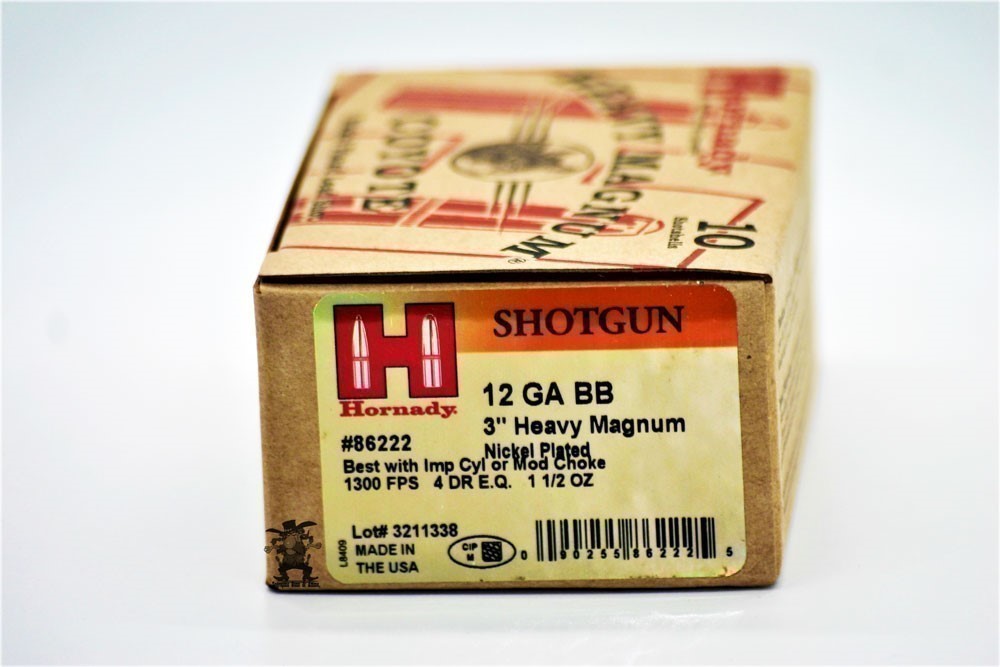 HORNADY 3" HEAVY MAGNUM 4 DRAM 12 Gauge BB COYOTE NICKEL PLATED LEAD 10rds-img-1