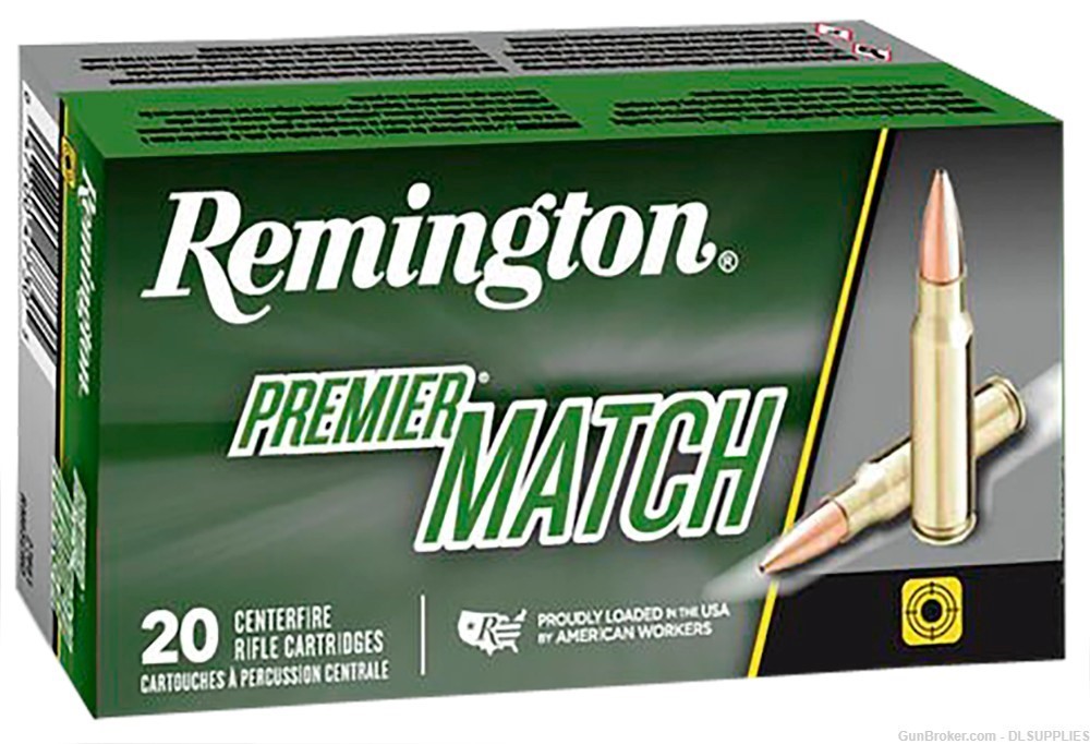 REMINGTON PREMIER MATCH .308 WINCHESTER 168 GRAIN BTHP 20 RND BOX -img-0