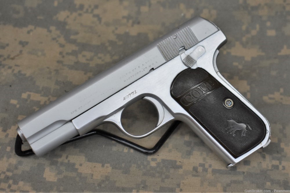 Colt Model 1908 Hammerless in 380ACP built 1921 - Refinished-img-0