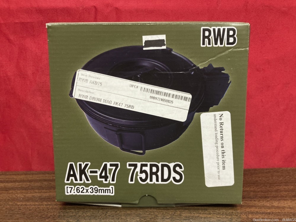 RWB 75rd 7.62x39 AK-47 AK-M Drum Magazine-img-0