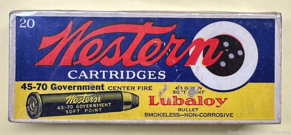 Vintage Western Lubaloy 45-70 Government 20 Round Box-img-0