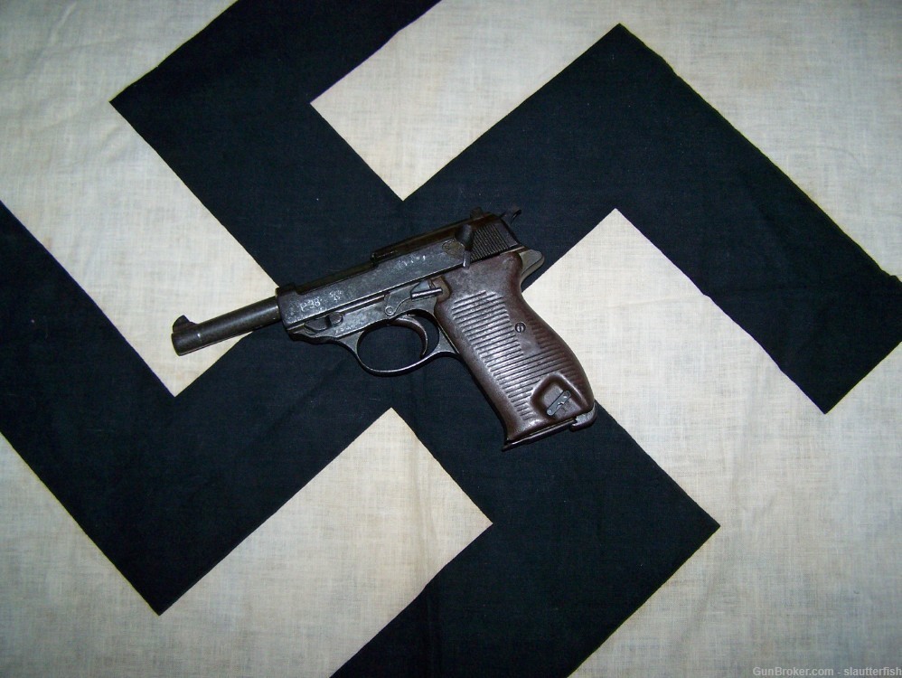 Interesting Late WWII Mauser SVW 45 Steel Grip P.38 Pistol, NO French Proof-img-0