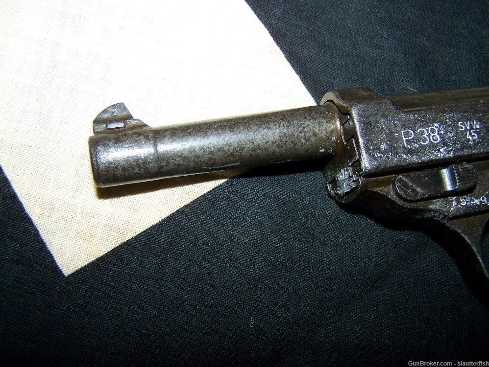 Interesting Late WWII Mauser SVW 45 Steel Grip P.38 Pistol, NO French Proof-img-4