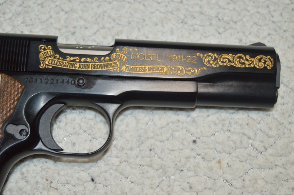 NIB Browning Engraved Gold 1911-22 John Browning 100 Year Comm. Ka-Bar Disp-img-6