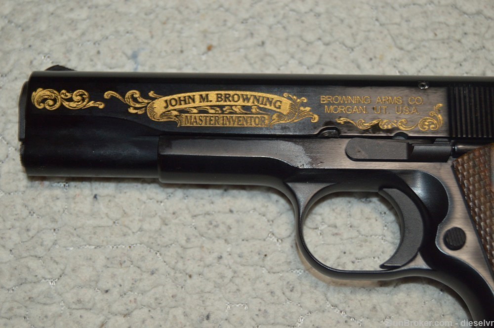 NIB Browning Engraved Gold 1911-22 John Browning 100 Year Comm. Ka-Bar Disp-img-10