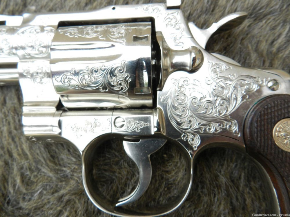 Colt Python 357 Mag 2 1/2" Nickel C Factory Master Engraved R. Burt New-img-4