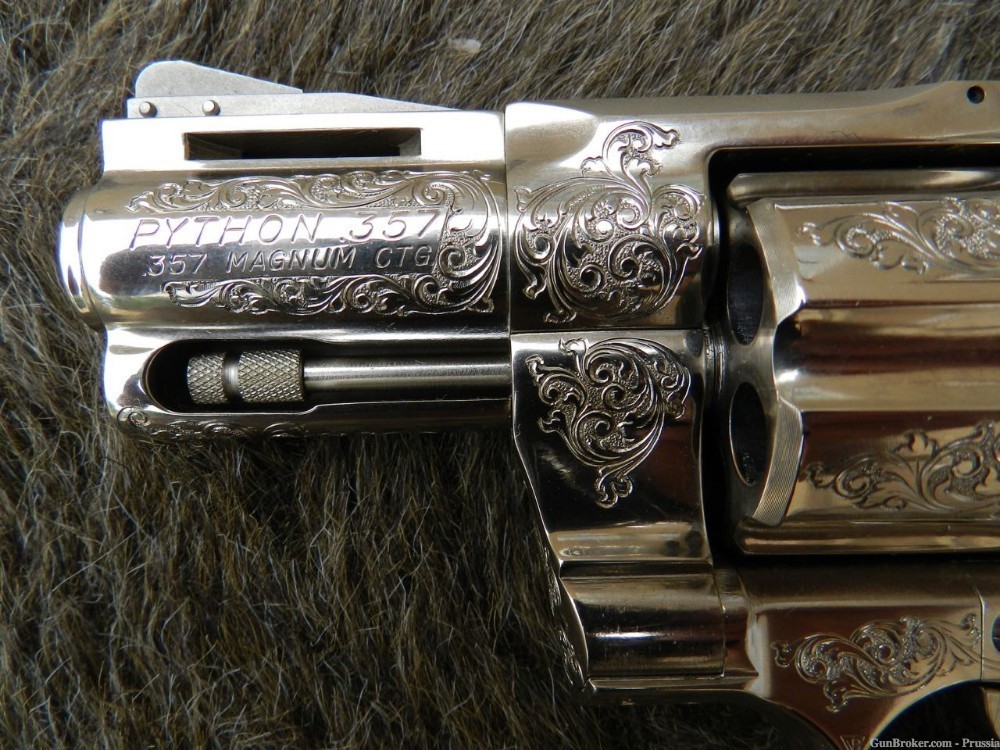 Colt Python 357 Mag 2 1/2" Nickel C Factory Master Engraved R. Burt New-img-3