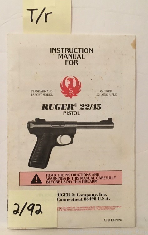 xx Ruger Owners Instruction Manual-img-0