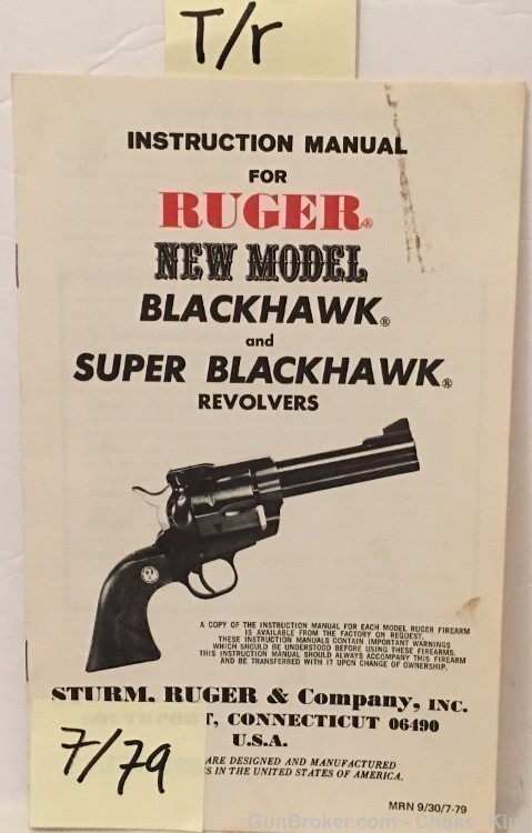 New Model Blackhawk + Super Ruger 7-79 Owners Instruction Manual-img-0