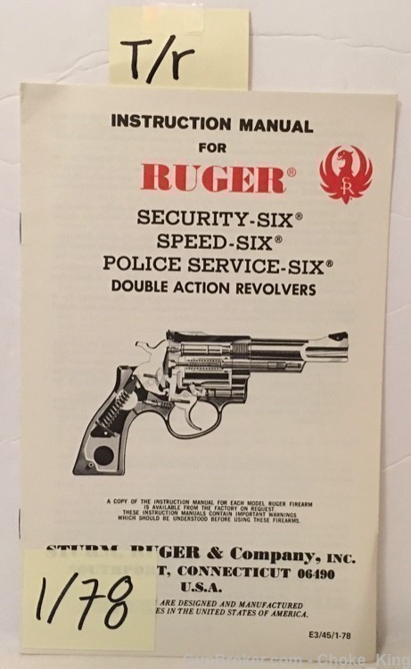 xx Ruger Owners Instruction Manual-img-0