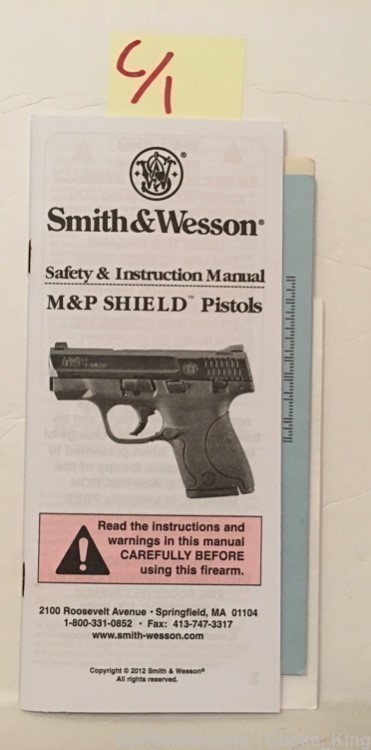 Original M&P Shield M+P S&W Smith & Wesson Owners Instruction Manual-img-0