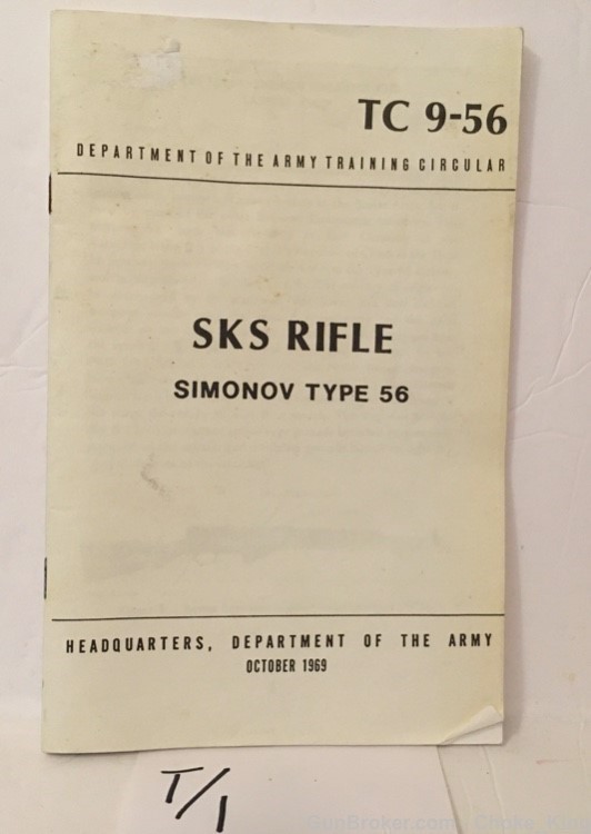 U.S. Army 1969  TC9-56 SKS Simonov 7.62x39 Technical Instruction Manual-img-0