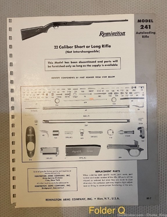 Remington 241 Parts list Schematic -img-0