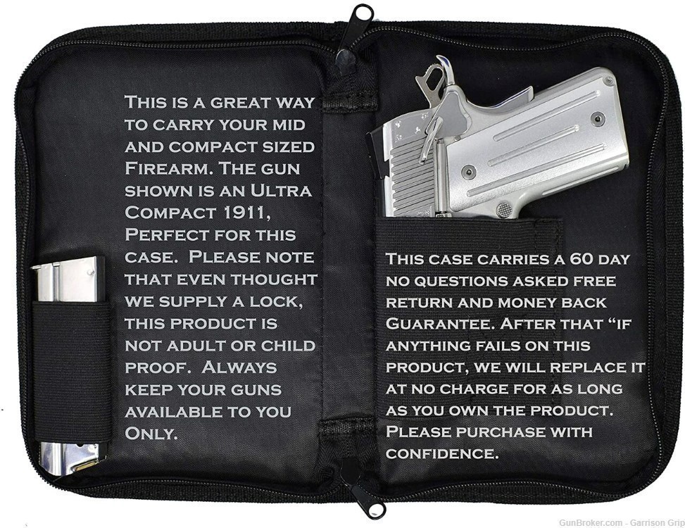 Garrison Grip Faux Leather & Canvas Locking Day Planner Style Gun Case -img-1