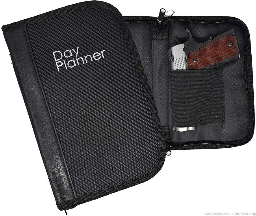 Garrison Grip Faux Leather & Canvas Locking Day Planner Style Gun Case -img-0