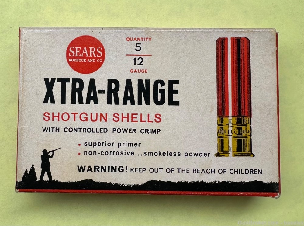 Vintage Sears, Roebuck and Co. Xtra-Range 12 Gauge 5 Rounds-img-0