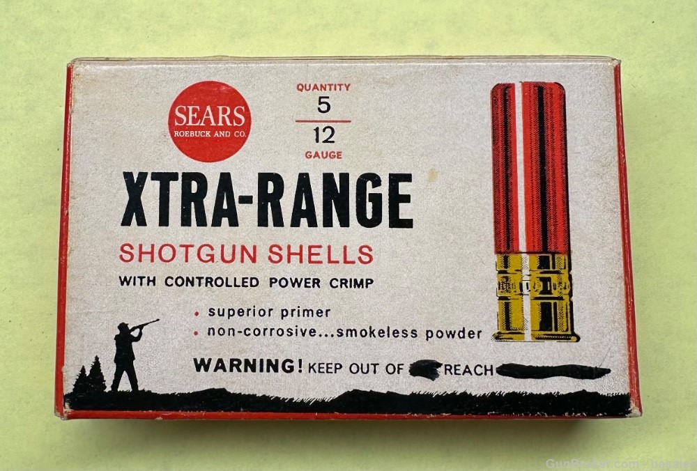Vintage Sears, Roebuck and Co. Xtra-Range 12 Gauge 5 Rounds-img-2
