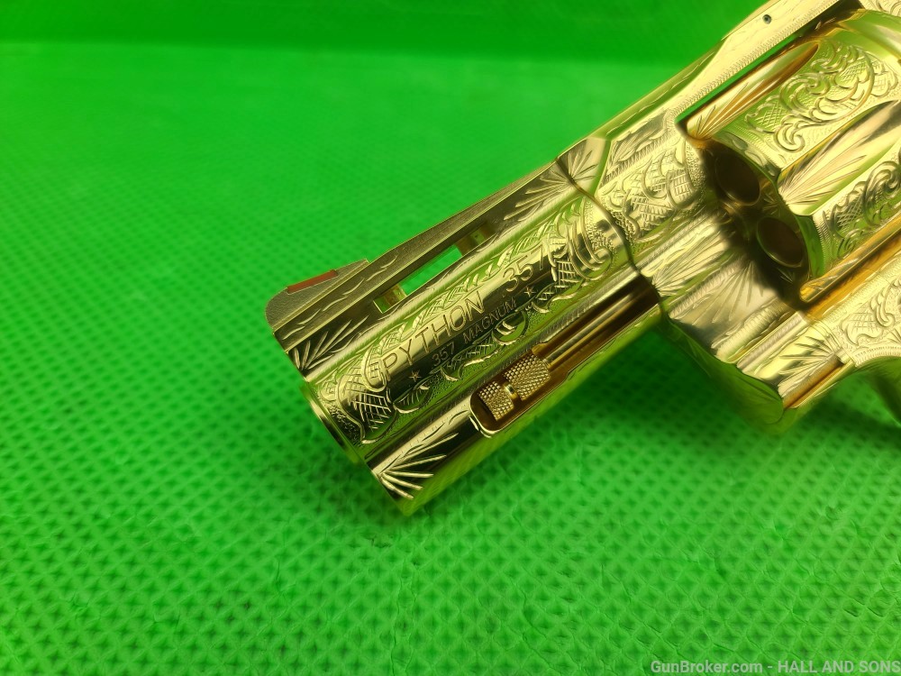 Colt PYTHON 357 Mag * FLANNERY HAND ENGRAVED * 3" * 24 KARAT GOLD PLATED-img-28