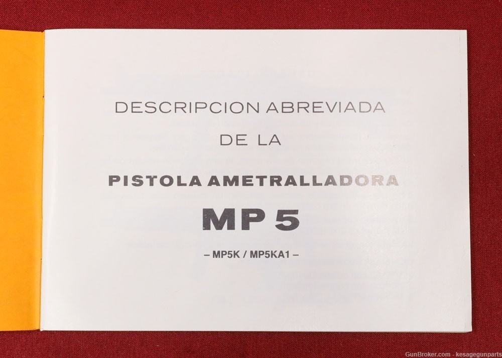 HK Heckler Koch MP5 Instruction Booklet in SPANISH MP5 HK 94 SP5 MP5K-img-1