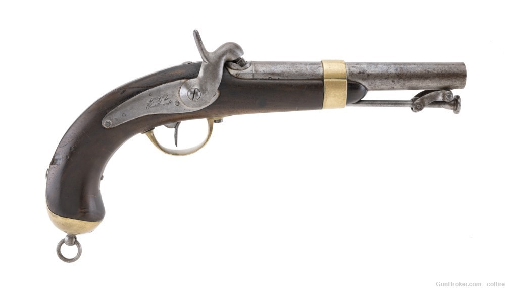 FRENCH NAVAL AND MARINE MODEL 1837 PERCUSSION PISTOL (AH6403)-img-0