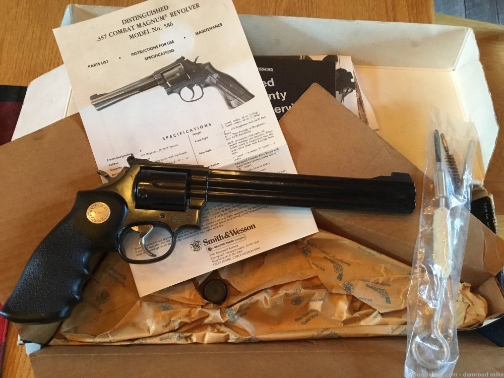 Smith & Wesson 586 8-3/8” Blue 357 Magnum w/Box and Papers-img-0