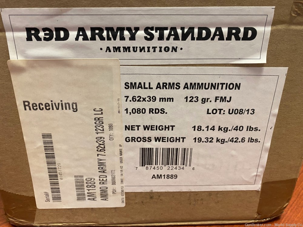 Red Army Standard 7.62x39 123gr FMJ AM1889  1080 ROUNDS-img-0