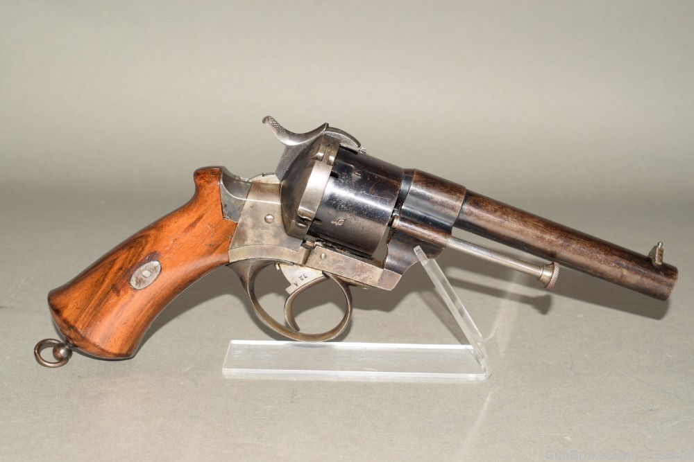 Antique E Lefeucheux Triple Action Revolver 12mm Pinfire Paris 1862? READ-img-0